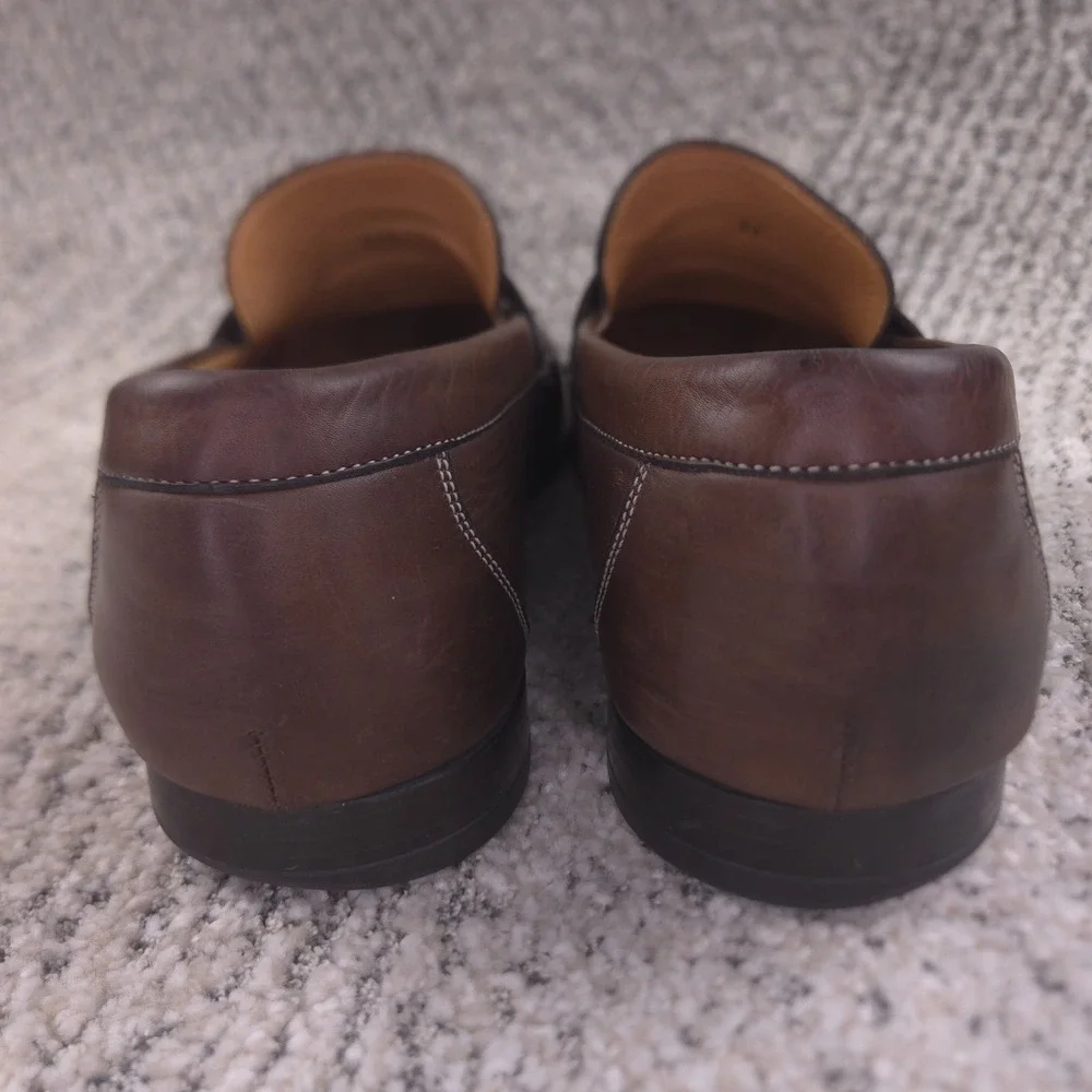 Santoni Loafers Mens Size 11 EE 12US Penny Slip On Brown Leather Made In Italy
